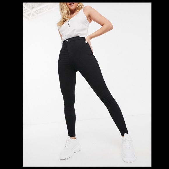 Topshop Denim - Topshop Joni Black Skinny Jeans